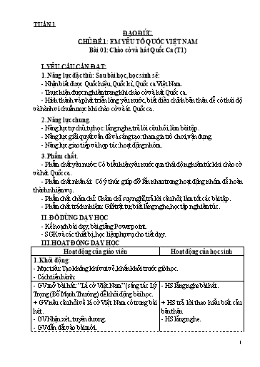 Giáo án Đạo đức Lớp 3 Sách Kết nối tri thức (Soạn theo CV2345)