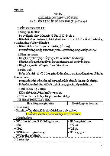 Giáo án Toán Lớp 3 Sách Kết nối tri thức (Soạn theo CV2345)