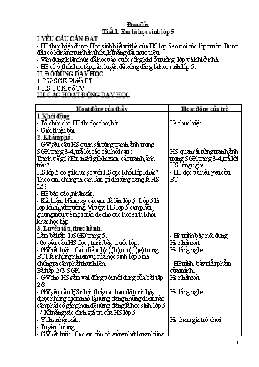 Giáo án Đạo đức Lớp 5 - Học kì 1