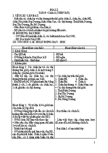 Giáo án Địa lí Lớp 5 - Học kì 2