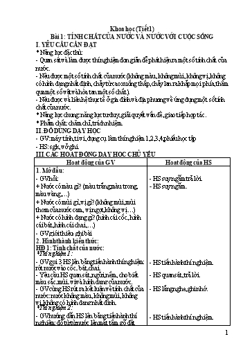 Giáo án Khoa học Lớp 4 Sách Kết nối tri thức - Năm học 2023-2024