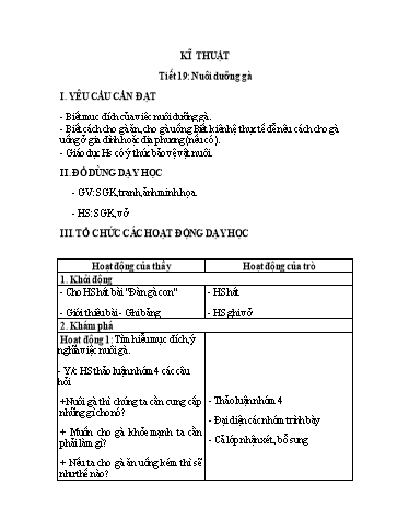 Giáo án Kĩ thuật Lớp 5 - Học kì 2