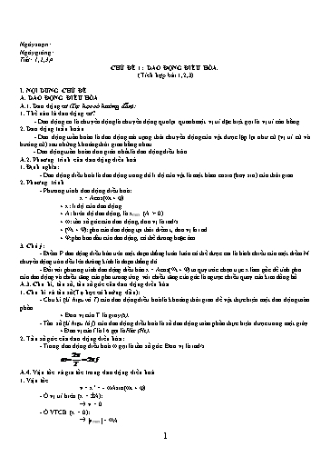 Giáo án Vật lí 12 - Học kì 1 - Trường THPT Đoàn Kết