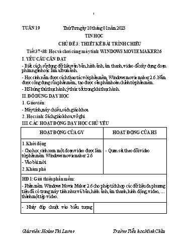 Kế hoạch bài dạy Tin học 5 - Học kì 2 - Năm học 2022-2023 - Trường Tiểu học Minh Châu