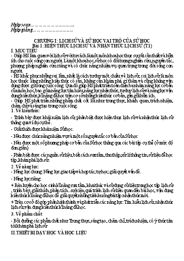 Giáo án Lịch sử 10 Sách Chân trời sáng tạo - Học kì 1