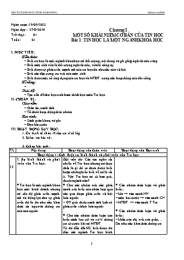 Giáo án Tin học 10 - Chương trình cả năm - Trung tâm GDTX Tỉnh Đăk Nông