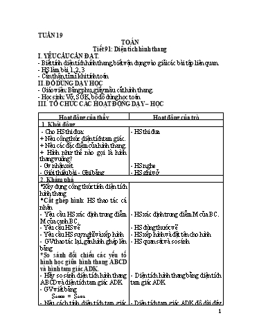 Giáo án Toán Lớp 5 - Học kì 2