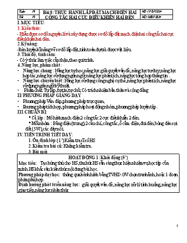 Kế hoạch bài dạy Công nghệ 9 - Học kì 2 - Năm học 2023-2024 - Đinh Thị Đông