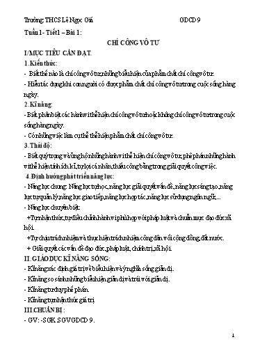 Kế hoạch bài dạy GDCD 9 - Năm học 2023-2024 - Trường THCS Lê Ngọc Giá