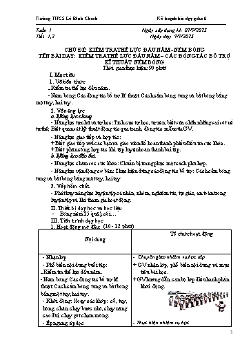 Kế hoạch bài dạy GDTC 6 Sách Kết nối tri thức - Năm học 2023-2024 - Trường THCS Lê Đình Chinh