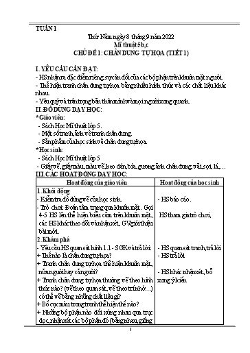 Kế hoạch bài dạy Mĩ thuật Lớp 5 - Năm học 2022-2023