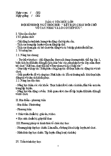 Giáo án GDTC Lớp 5 - Năm học 2023-2024 - Trường Tiểu học TTNC Bò và Đồng Cỏ