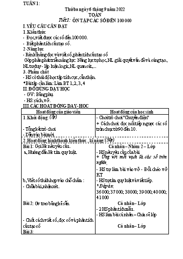 Giáo án Lớp 4 (Buổi sáng) - Năm học 2022-2023 - Trường TH TTNC Bò và Đồng Cỏ