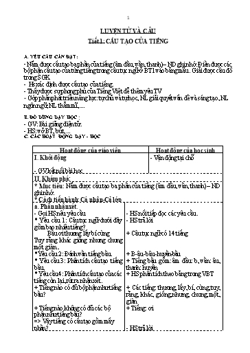 Giáo án Tiếng Việt 4 (Luyện từ và câu) - Năm học 2022-2023 - Trường Tiểu học Vật Lại