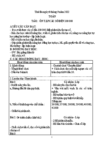 Giáo án Toán 4 - Năm học 2022-2023 - Trường Tiểu học Vật Lại