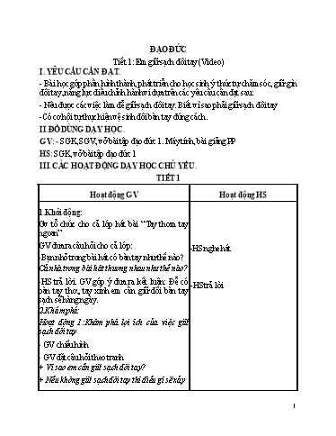 Kế hoạch bài dạy Đạo đức Lớp 1 Sách KNTT - Chương trình cả năm