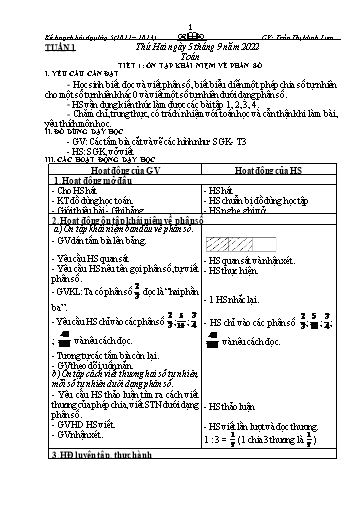 Kế hoạch bài dạy Toán 5 (Tiết 1 đến 140) - Năm học 2022-2023 - Trường Tiểu học Minh Quang A