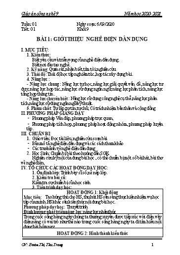 Giáo án Công nghệ 9 (CV3280) - Năm học 2020-2021