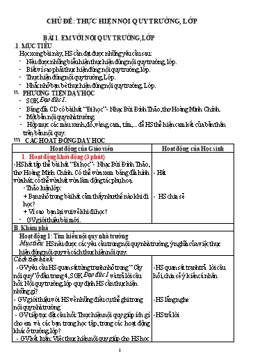 Giáo án Đạo đức Lớp 1 Sách Cánh diều - Năm học 2021-2022 - Trường Tiểu học Vật Lại