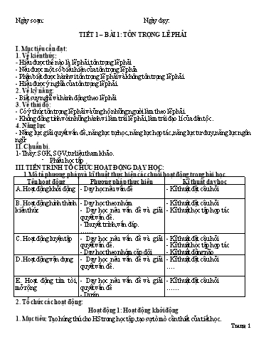 Giáo án GDCD 8 (Theo CV3280) - Chương trình cả năm