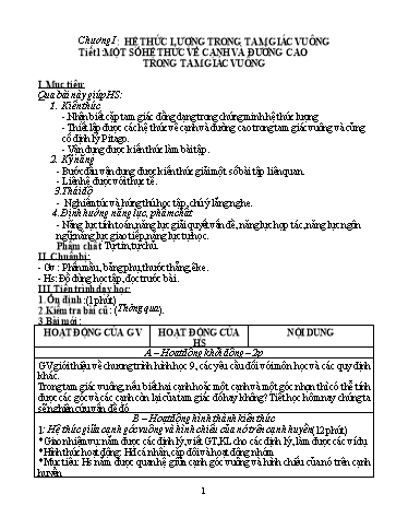 Giáo án Hình học 9 (CV3280) - Chương trình cả năm