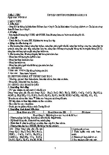 Giáo án Hóa học 9 (Theo CV5512) - Năm học 2018-2019