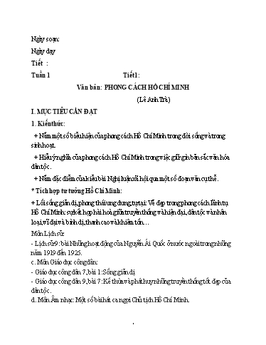 Giáo án Ngữ văn Lớp 9 - Chương trình cả năm