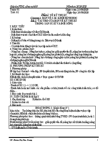 Giáo án PTNL Công nghệ 8 - Năm học 2020-2021