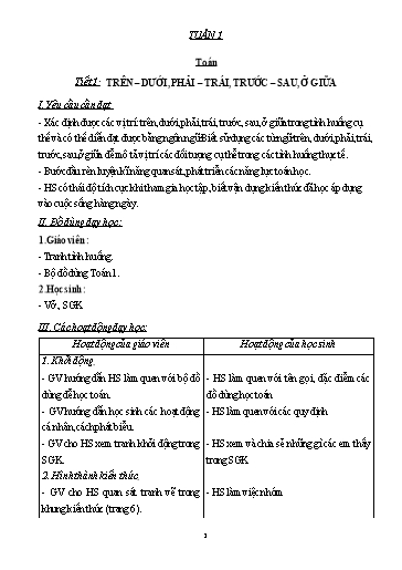 Giáo án Toán 1 Sách Cánh diều - Năm học 2022-2023 - Trường Tiểu học Vật Lại