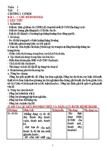 Giáo án Vật lí 6 (CV3280) - Năm học 2020-2021