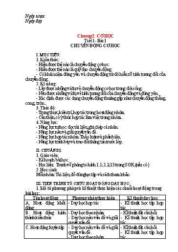 Giáo án Vật lí 8 (CV5512) - Chương trình cả năm