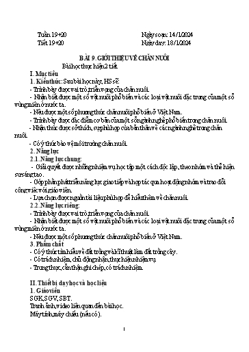 Kế hoạch bài dạy Công nghệ 7 Sách KNTT - Học kì 2 - Năm học 2023-2024 - Trường TH & THCS Phước Lộc