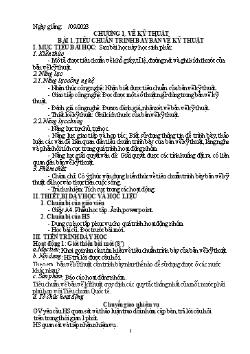 Kế hoạch bài dạy Công nghệ 8 Sách Cánh diều - Năm học 2023-2024