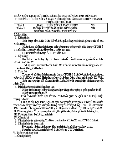 Kế hoạch bài dạy Lịch sử 9 - Năm học 2023-2024 - Trường TH & THCS Phước Lộc