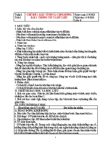 Kế hoạch bài dạy Tin học 6 Sách KNTT - Năm học 2023-2024 - Trường TH & THCS Phước Lộc