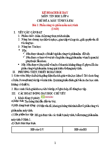 [Kế hoạch bài dạy + Bài giảng] Tin học 4 Sách CTST - Năm học 2023-2024