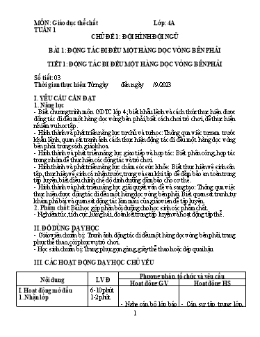 Kế hoạch bài dạy GDTC 4 - Chương trình cả năm - Năm học 2023-2024