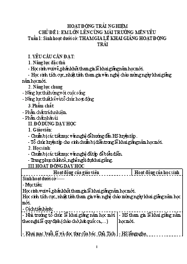 Kế hoạch bài dạy Hoạt động trải nghiệm Lớp 4 Sách CTST - Năm học 2023-2024