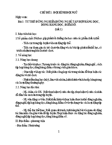 Giáo án GDTC Lớp 1 Sách CTST (Theo CV2345) - Chương trình cả năm