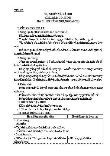 KHBD Tự nhiên và Xã hội Lớp 3 Sách Cánh diều - Năm học 2022-2023