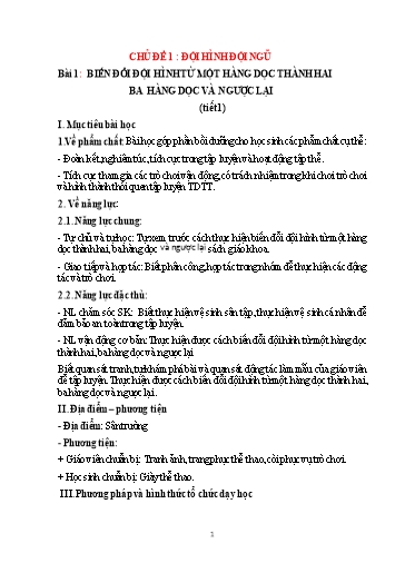Giáo án Giáo dục thể chất Lớp 3 Sách CTST - Năm học 2022-2023